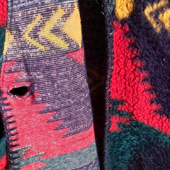 Vintage 90s Latté Multicolor Southwestern Pattern Cardigan - Picture 2 of 5